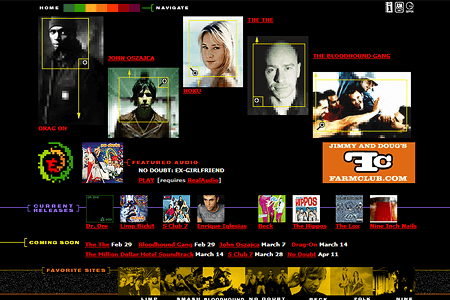 Interscope Records website in 1999