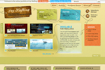 Jay Hafling website in 2008