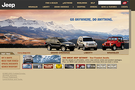 Jeep website in 2002