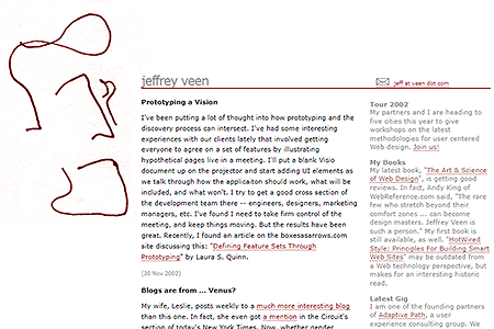 Jeffrey Veen website in 2002