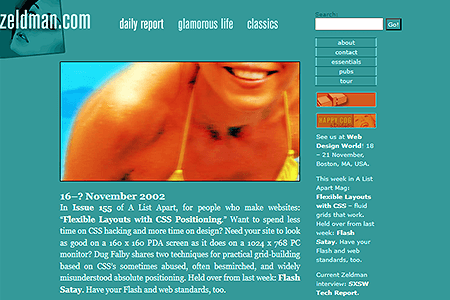 Jeffrey Zeldman Presents website in 2002