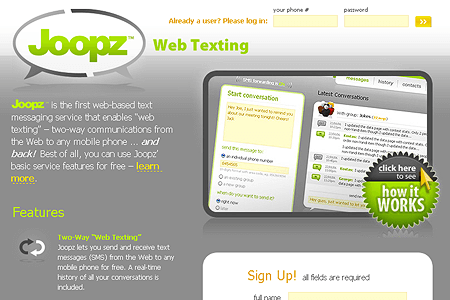 Joopz website in 2006