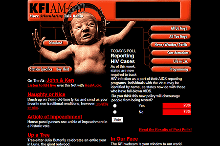 KFI AM 640 website in 1998