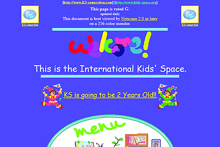 Kids’ Space website in 1997