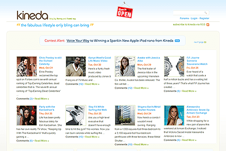 Kineda website in 2007