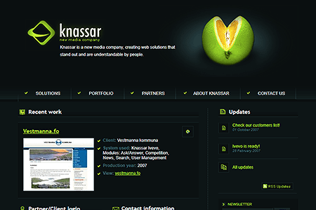 Knassar website in 2007