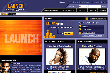 Launch Yahoo website in 2003