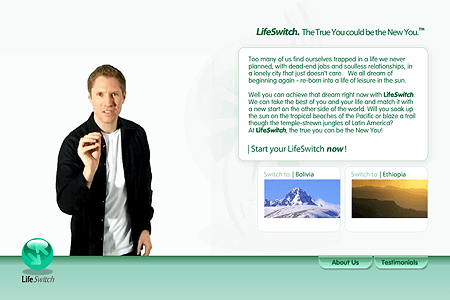 LifeSwitch flash website in 2004