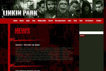 Linkin Park website in 2000