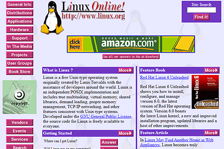 Linux Online website in 1999