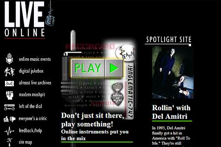 Live Online website in 1997
