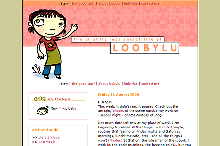 Loobylu website in 2000