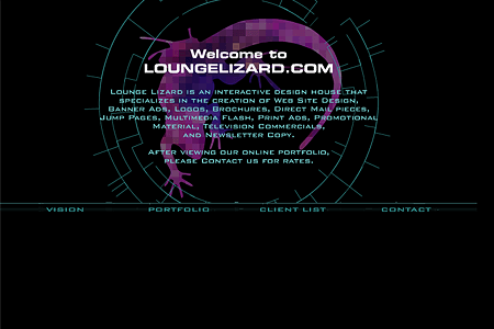 Lounge Lizard flash website in 2000