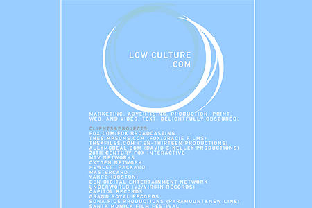 Low Culture website in 2002