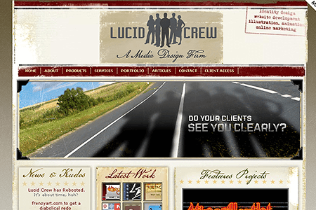 Lucid Crew website in 2005