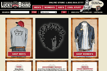 Lucky Brand Dungarees website in 2004