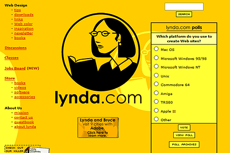 Lynda.com website in 1999