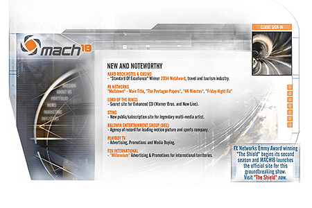 Mach18 flash website in 2001