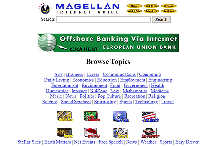 Magellan website in 1996