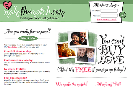 MakeTheMatch website in 2001