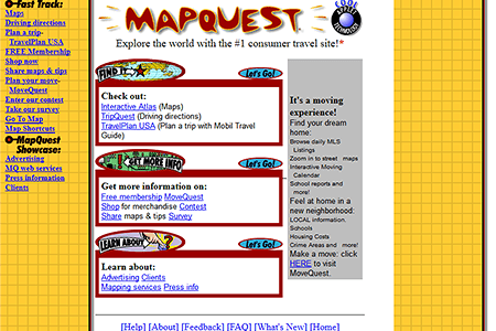 MapQuest website in 1997