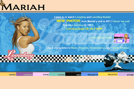 Mariah Carey website in 2001