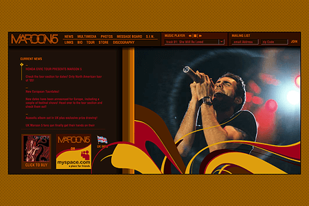 Maroon 5 flash website in 2004