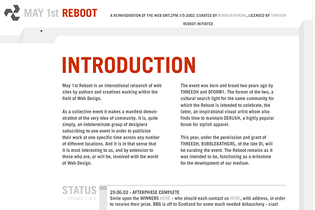 May 1st Reboot website in 2002