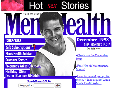 Men’s Health website in 1998