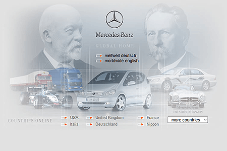 Mercedes-Benz website in 2002