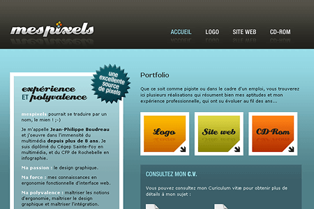 Mespixels website in 2006