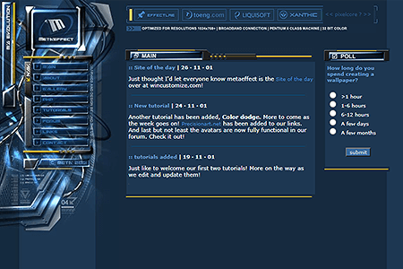metaEFFECT website in 2001