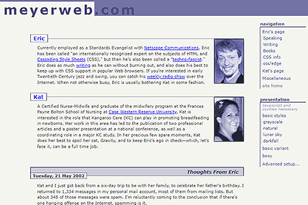 Meyerweb.com website in 2002