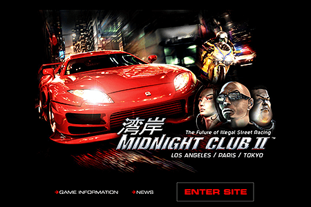 Midnight Club II flash website in 2002