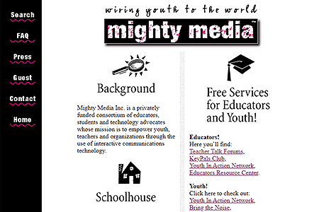 Mighty Media website in 1997