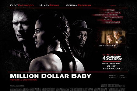 Millon Dollar Baby website in 2004