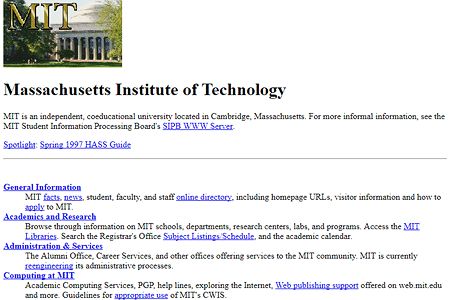 MIT website in 1996