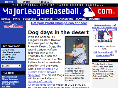 MLB.com website in 2000