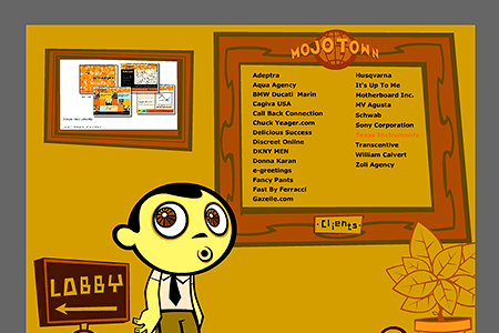 Mojotown flash website in 2003