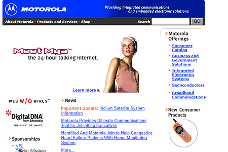 Motorola website in 2000