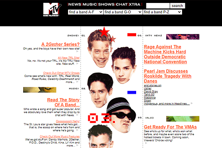 MTV website in 2000