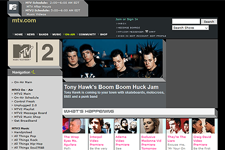 MTV OnAir website in 2002