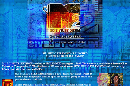 MTV Online – M2 website in 1996