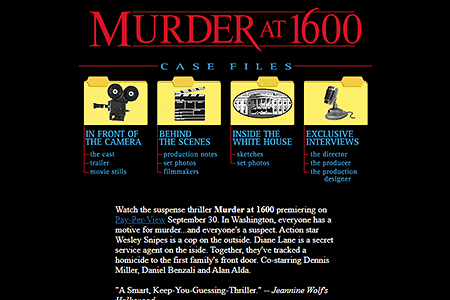 Murder at 1600 website in 1997
