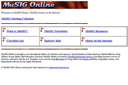 MuSIG website in 1994