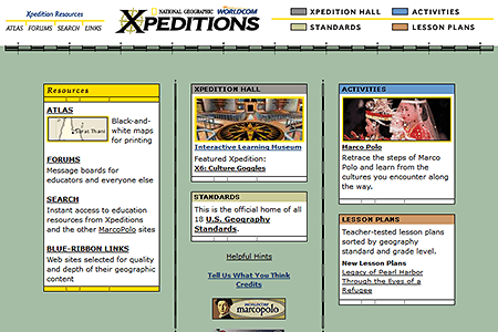 National Geographic Xpeditions website in 2001