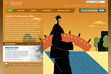 Navigant Consulting website in 2008