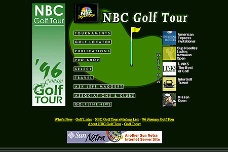 NBC Golf Tour website in 1995