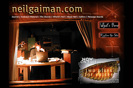 Neil Gaiman website in 2002