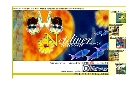 Netdiver Network website in 2000